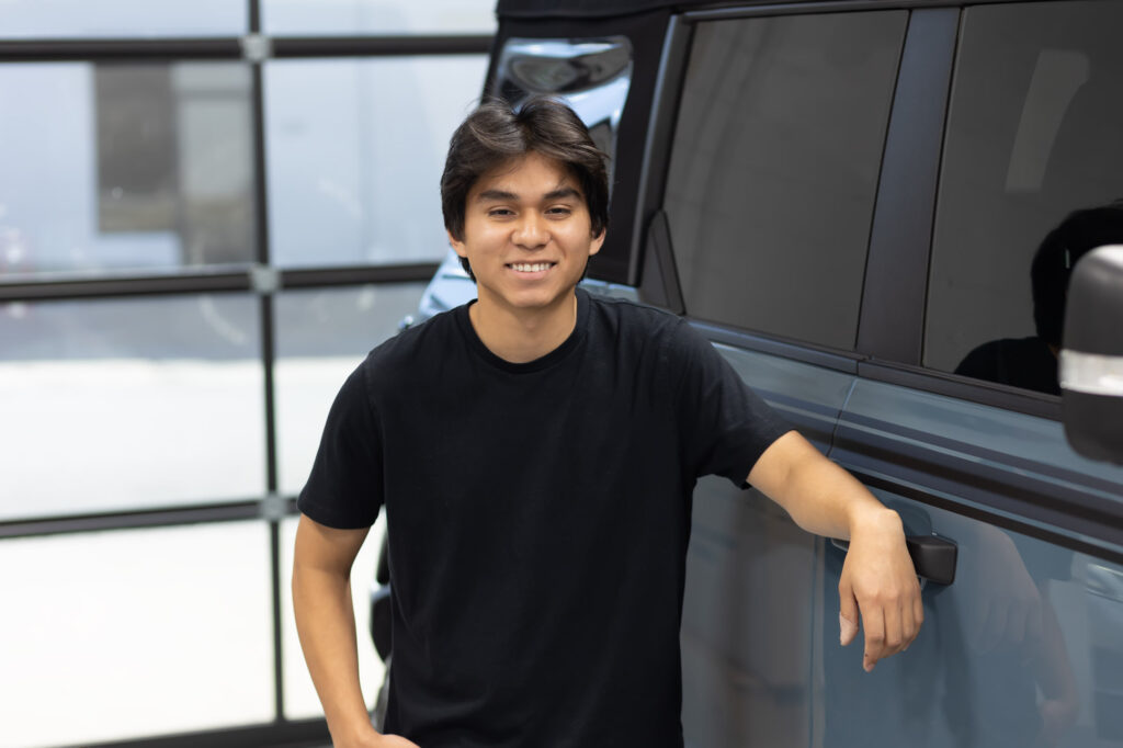 Carlos an apprentice pinstriper and vehicle graphics installer with Classic Pinstriping pictured here at the North Dallas Shop