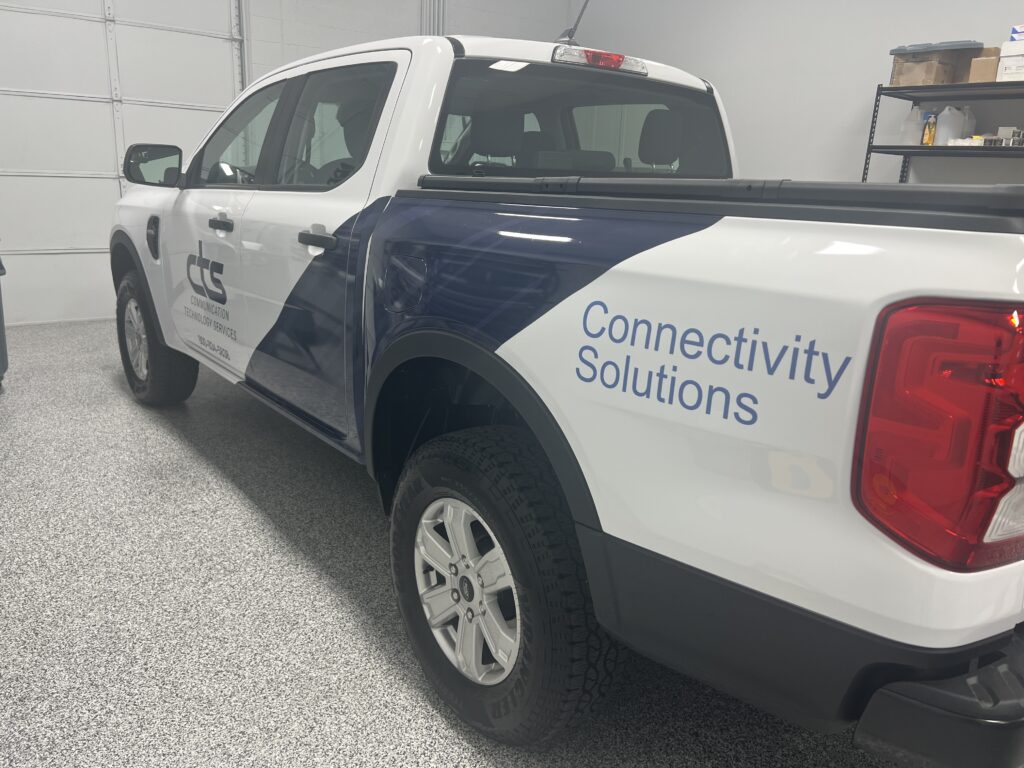Custom Commercial Fleet Vehicle Graphics installed on Ford Ranger in Richardson Texas by Classic Pinstriping